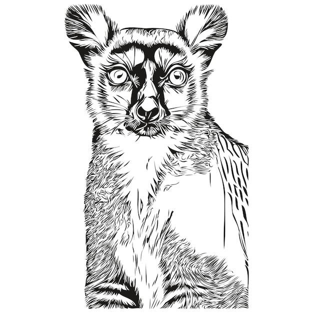 Lemur vector illustration line art drawing black and white Lemurs