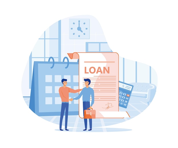 Leningovereenkomst concept illustratie Geschikt voor landingspagina ui web App introkaart redactioneel