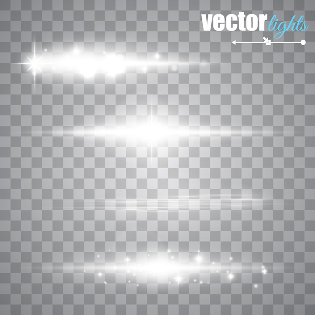 Lens flares geïsoleerd. Vector illustratie Glans sterrenlicht gloeiend lichteffect