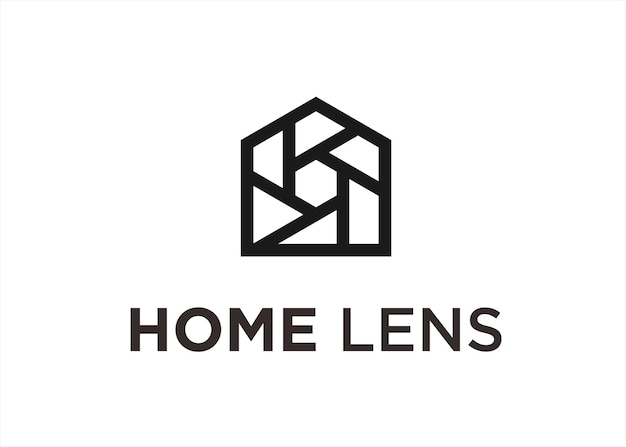 Lens house logo design vector illustration