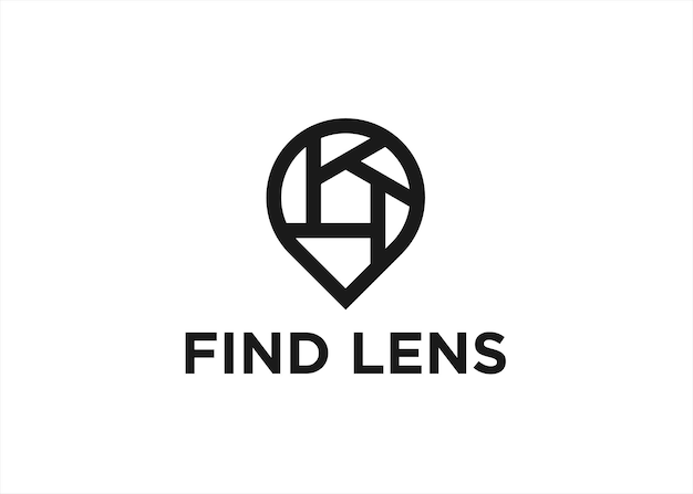 Lens locatie logo ontwerp vectorillustratie