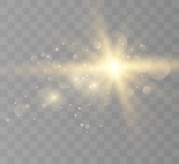 Lensflare lichteffect Flitser knippert met stralen en spotlight
