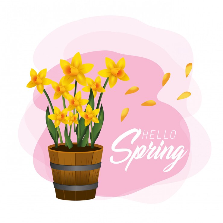 Vector lente bloemen planten met schoonheid bloemblaadjes