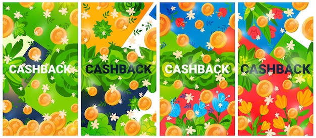 Lente cashback banner verkoop seizoensgebonden winkelen zakelijke marketing kopen aanbieding sierlijke ontwerp cartoon stijl vectorillustratie