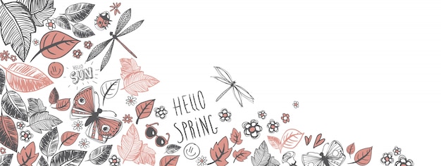 Lente doodles banner