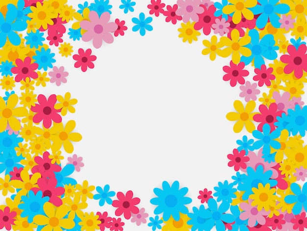 Vector lente frame met bloemen.