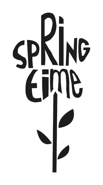 Vector lente handlettering bloem vectorillustratie