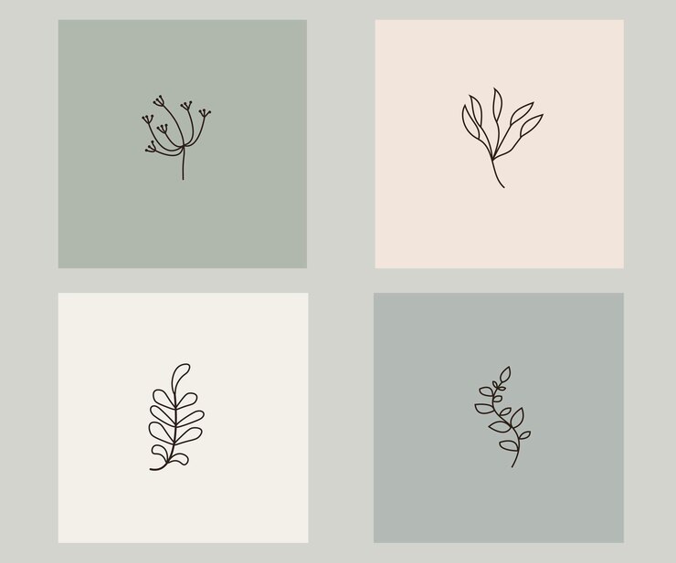 Vector lente of herfst twijgen vierkant. melk kleuren. bruine twijgen in delicate vierkanten. achtergrond van twijgen