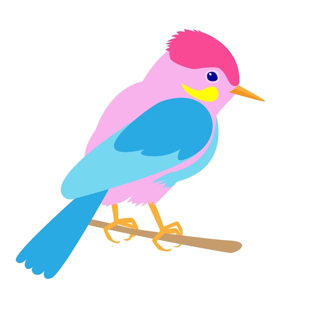 lente roze vogel zomer illustratie in de vlakke stijl afbeelding voor ansichtkaarten en afdrukken s