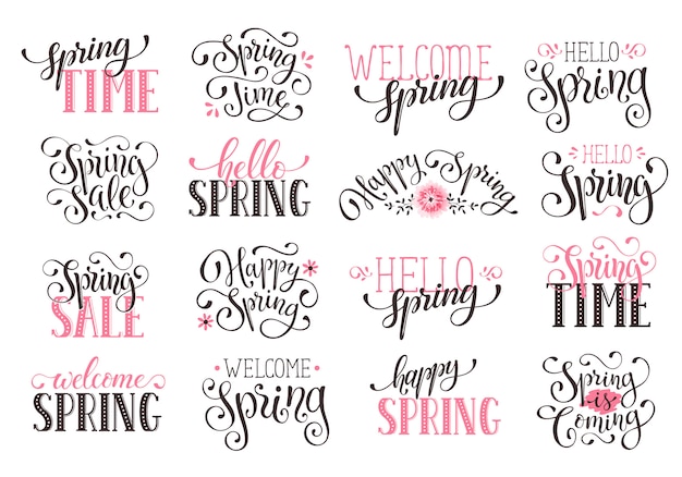 Vector lente tijd belettering