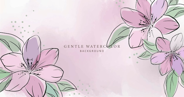 Lente vector aquarel illustratie in lichtroze kleuren met bloemen en bladeren voor 8 maart kaarten bruiloft kaarten ontwerp
