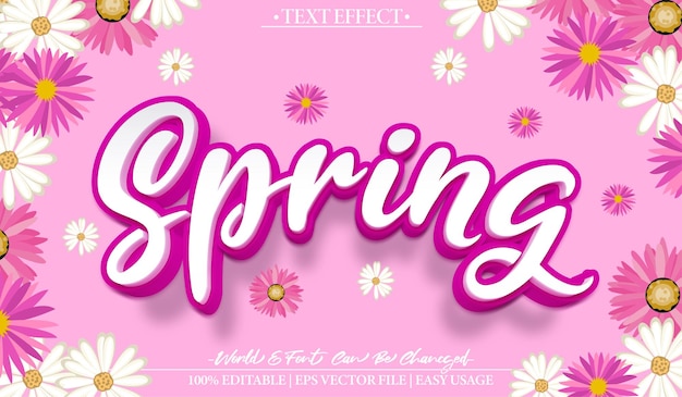 Lente Vector Text Effect Bewerkbaar Alfabet Bloem Purple Botanische Flora