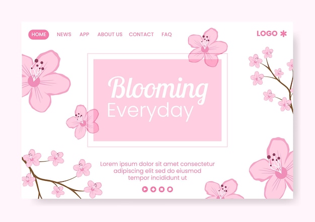 Vector lente verkoop met bloesem bloemen bestemmingspagina sjabloon platte ontwerp illustratie bewerkbare vierkante achtergrond voor sociale media of wenskaarten