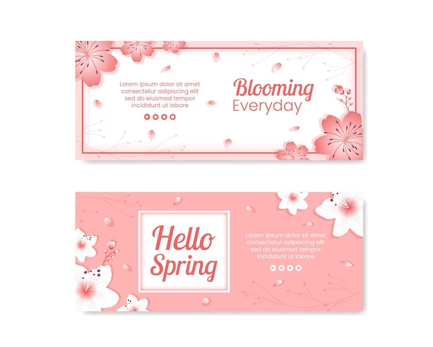 Lente verkoop met bloesem bloemen sjabloon voor spandoek plat ontwerp illustratie bewerkbaar van vierkante achtergrond voor sociale media of wenskaarten