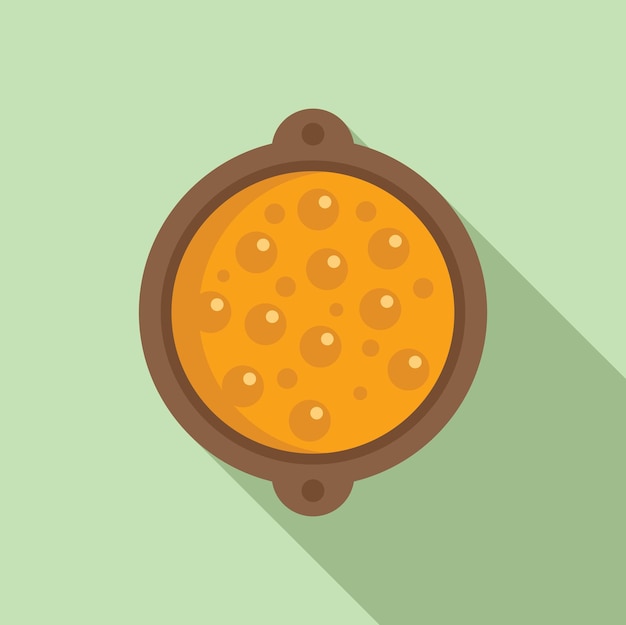 Vector lentil soup top view icon flat vector food market