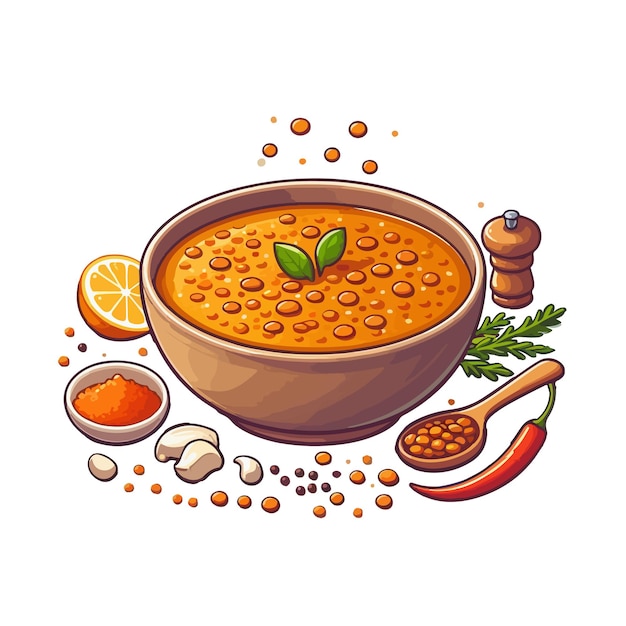 Vector lentil soup vector ai generated image