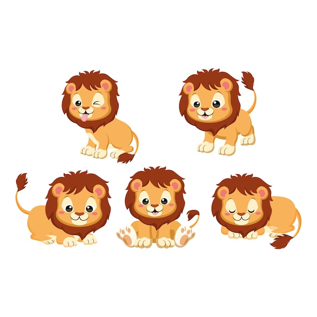 Vector leo fofo cute lion