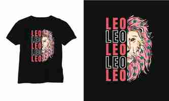 Vector leo and lion vector tshirt design