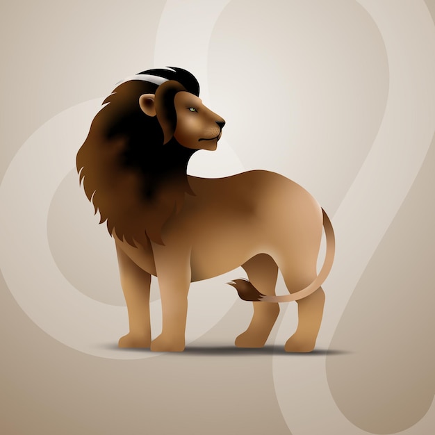 Illustrazione del segno zodiacale leone in 3d