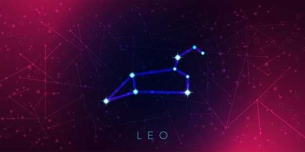 Leo Zodiacal Constellation Background