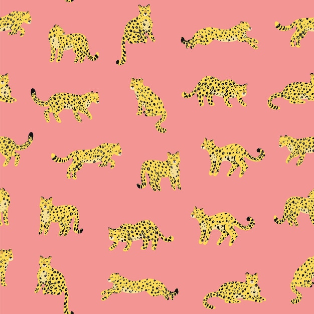 Leopard animal vector seamless pattern