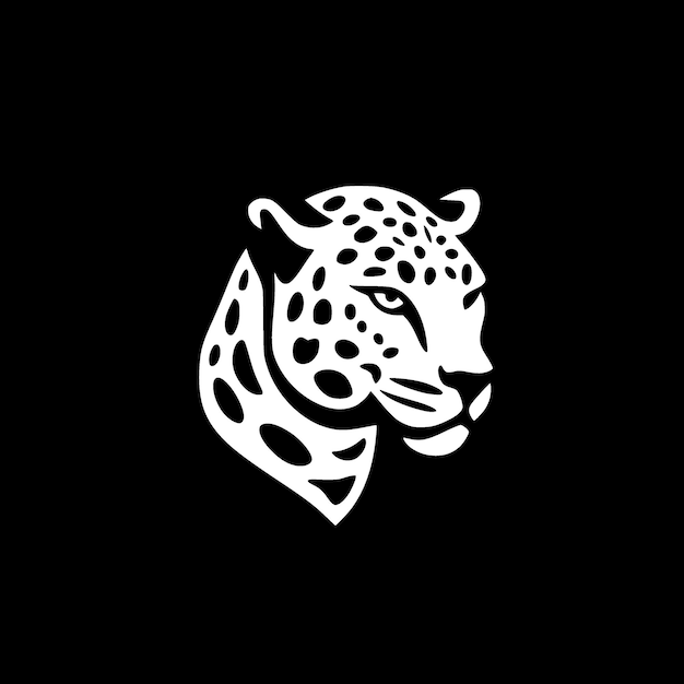 Леопард Черно-белая векторная иллюстрация