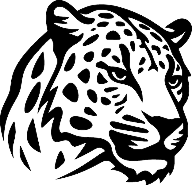 Vector leopard black and white vector illustration