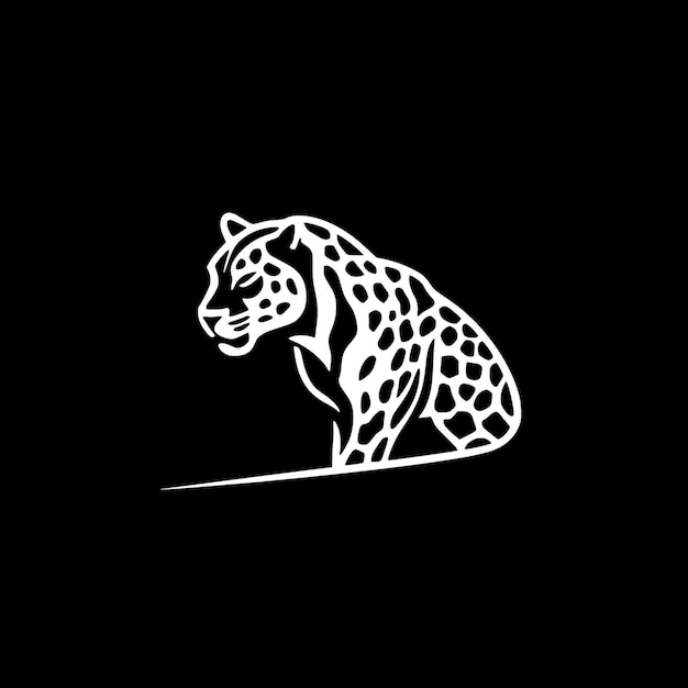 Vector leopard black and white vector illustration