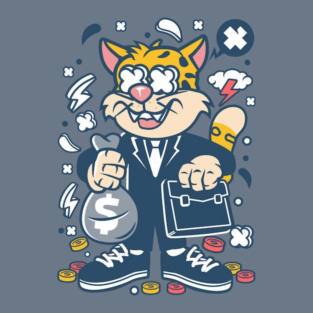 Leopard Businessman Cartoon