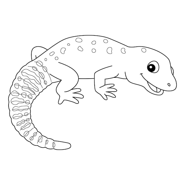 Leopard Gecko Animal Isolated Coloring Page