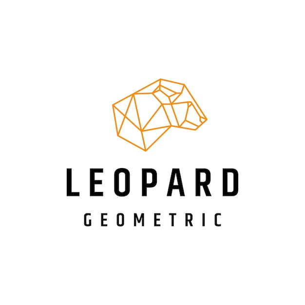 Modello di progettazione dell'icona del logo geometrico della testa di leopardo