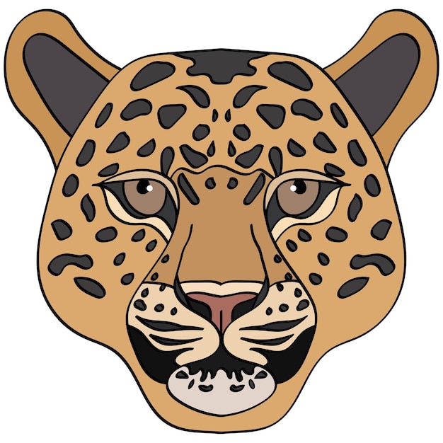 Leopard head illustration sport mascot or team logo in flat style Cartoon image in vector graphics