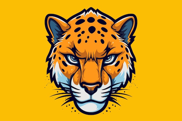 Leopard head mascot logo design vector illustration Suitable for sport team logotype