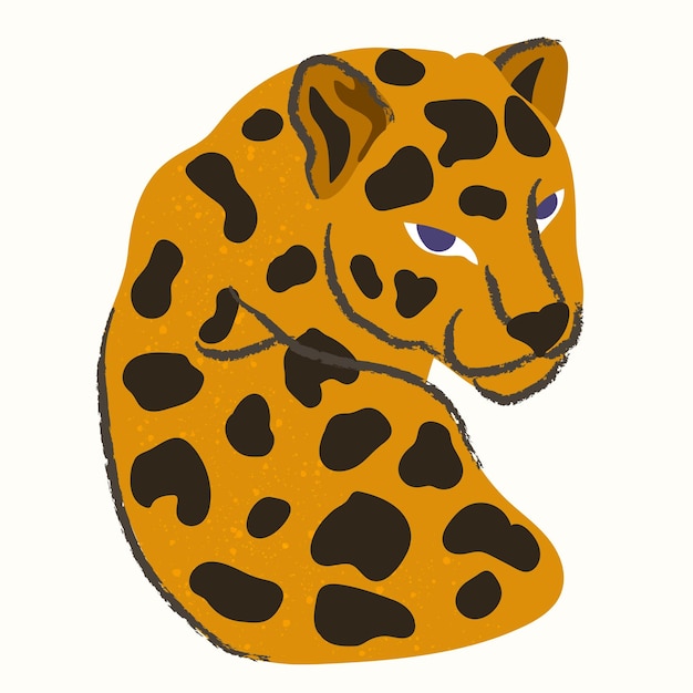 Леопард в стиле мультфильма векторная иллюстрация