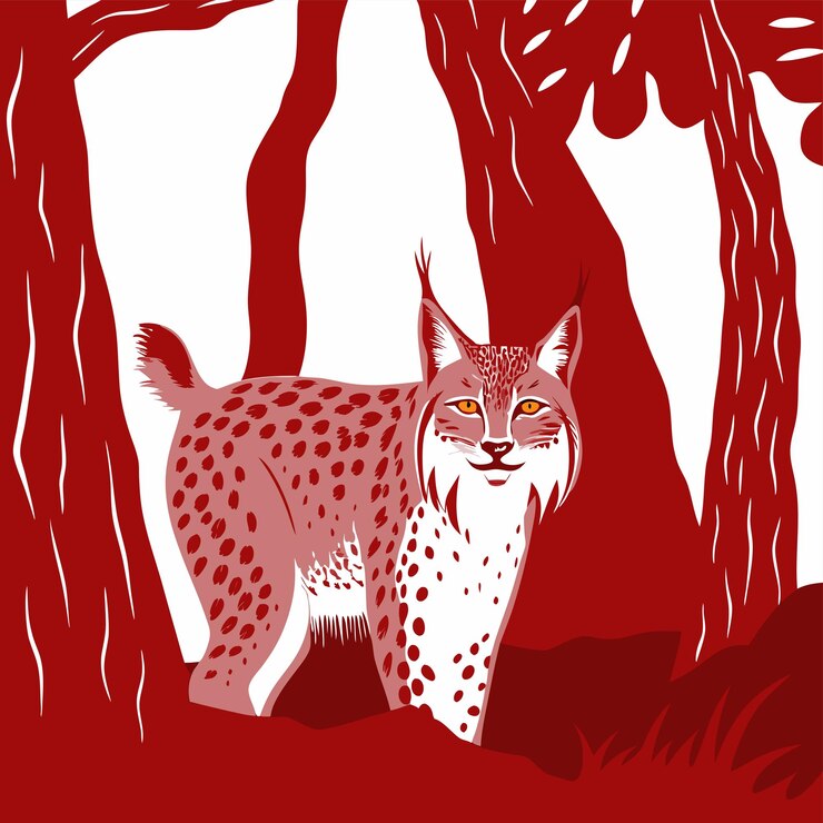 Vector a leopard is standing in the forest and the word cheetah is on the red background
