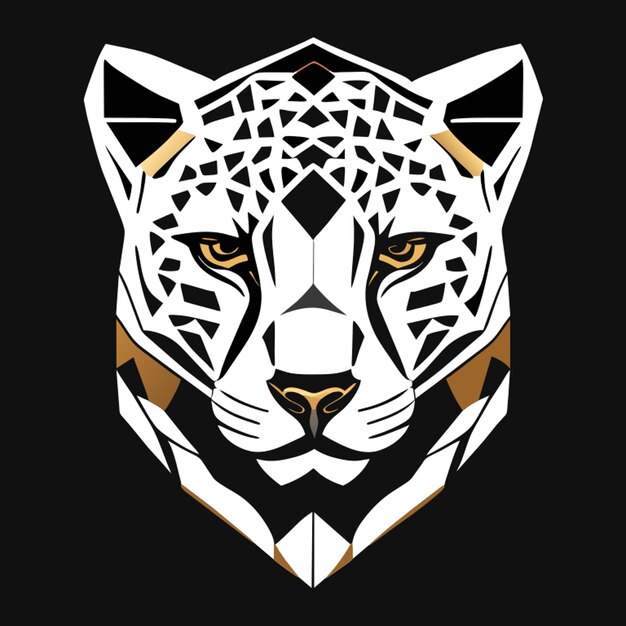 leopard logo geometric line white background vector illustration