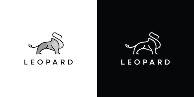 Progettazione dell'illustrazione del modello di vettore di logo del leopardo