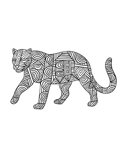 leopard mandala coloring pages for adults