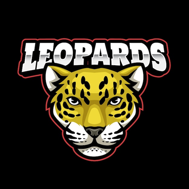 Вектор Логотип талисмана леопарда для игр и спорта