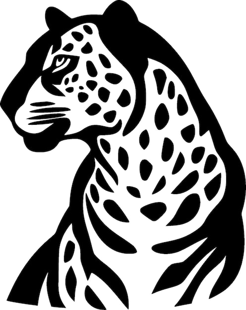 Illustrazione vettoriale di leopard minimalist e flat logo