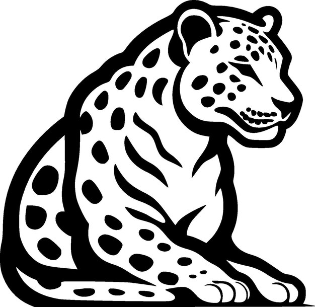 Leopard minimalist and simple silhouette vector illustration