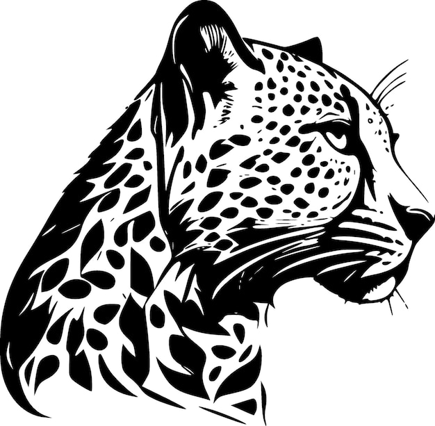 Леопардовый минималистский и простой силуэт векторной иллюстрации