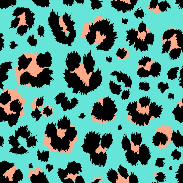 Leopard pattern funny drawing seamless pattern.