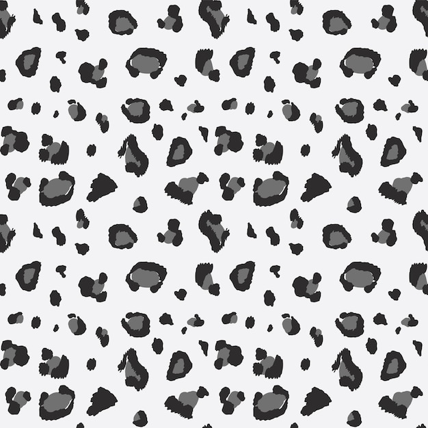 Vector leopard print doodle seamless vector pattern