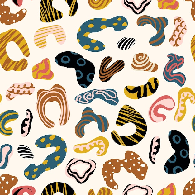 Leopard Print Modern Trendy Abstract Shapes Seamless Pattern