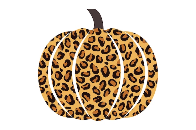 Leopard Print Pumpkin, Pumpkin with Cheetah Print illustration