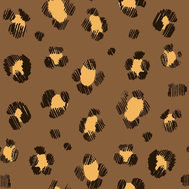 Vector leopard print vector seamless pattern