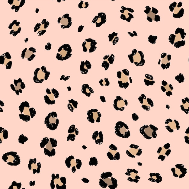 Leopard print vector seamless pattern