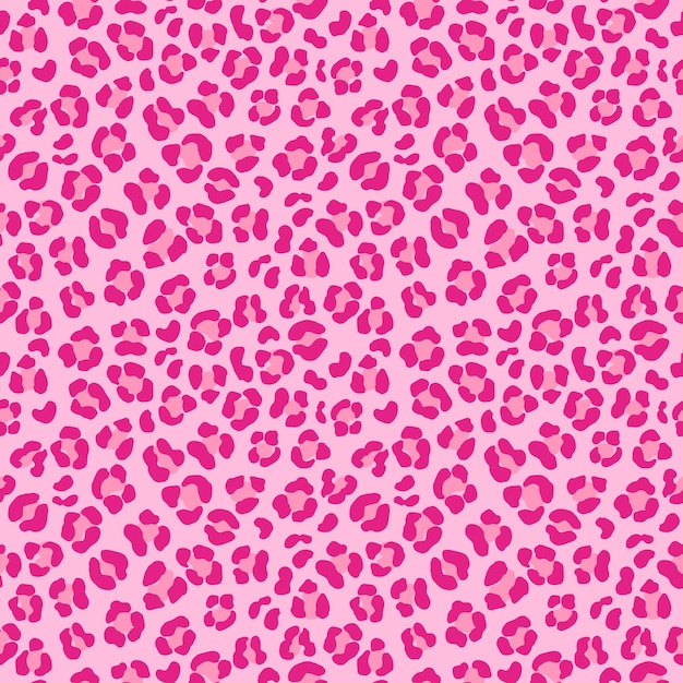 Vector leopard seamless pattern design in pink color trendy vector background