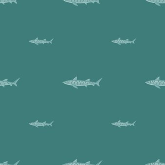 Modello senza cuciture di squalo leopardo in stile scandinavo. sfondo di animali marini. illustrazione di vettore per tessile divertente dei bambini.